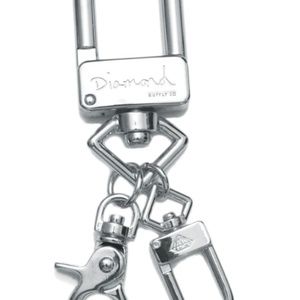 NEW DIAMOND SUPPLY CO SILVER U-LOCK KEYCHAIN MULTI TOOL CARABINER KEY